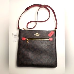 NWT Coach Crossbody Signature Rowan File Bag Brown/Red